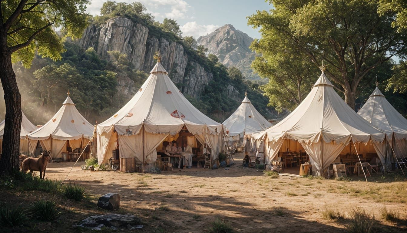 Aerial View of a Medieval Crusader Camp