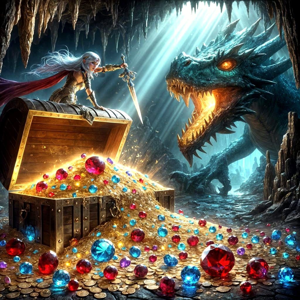 Warrior Princess and Dragon's Treasure Trove