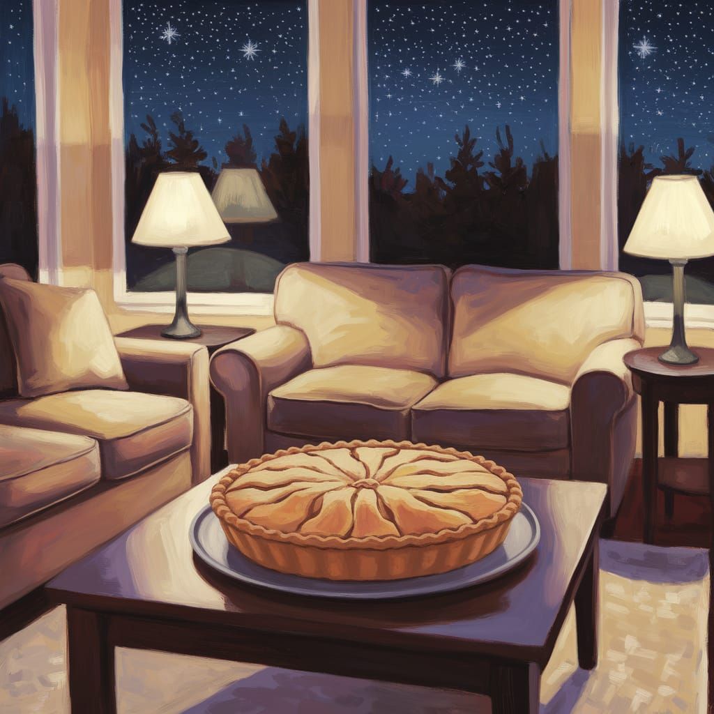 Cozy Stargazing Scene with Apple Pie