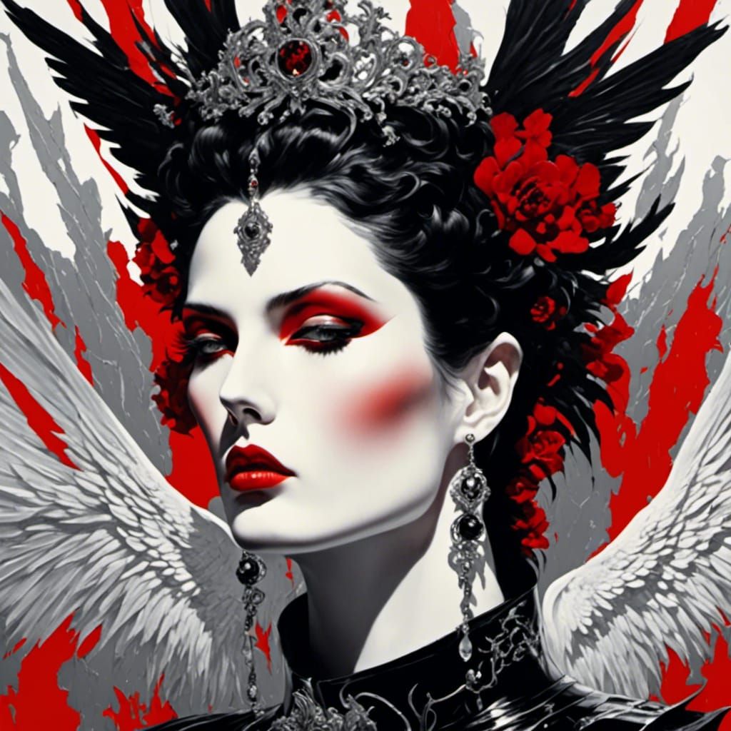 Patrick Nagel Inspired Demon in Vogue 80s Style