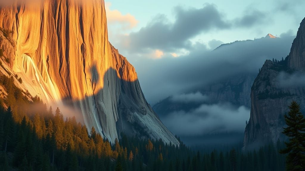 Misty Yosemite Landscape in Unreal Engine Style
