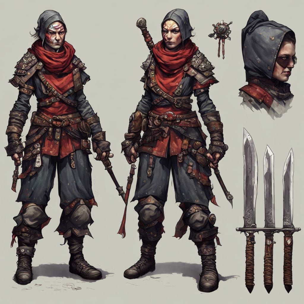 Stealthy Female Assassin in a Jester's Attire