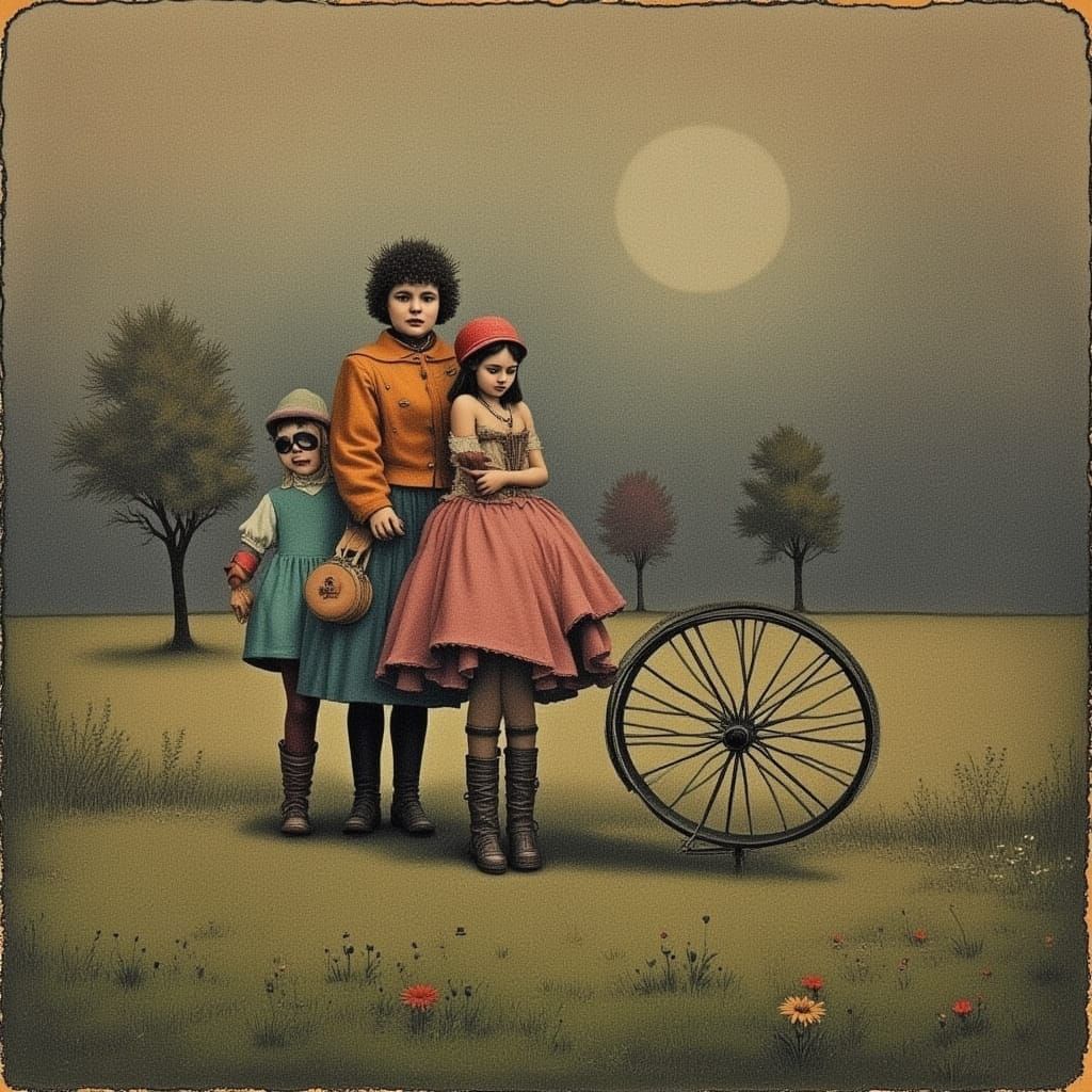 Children's Garden Party in Post-Punk Vintage Style