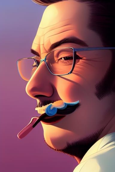 Hyper-Realistic Portrait of a German Painter