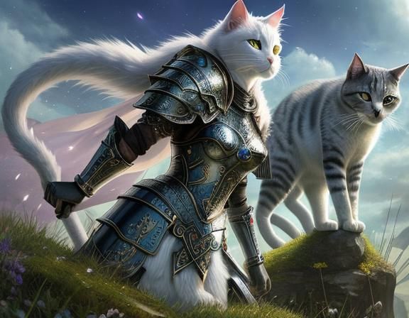 Mystical Cat in Celtic Armor