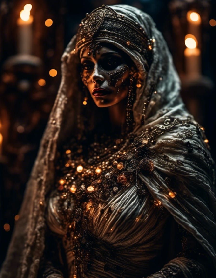 Eerie Mummy Portrait Walking from Tomb