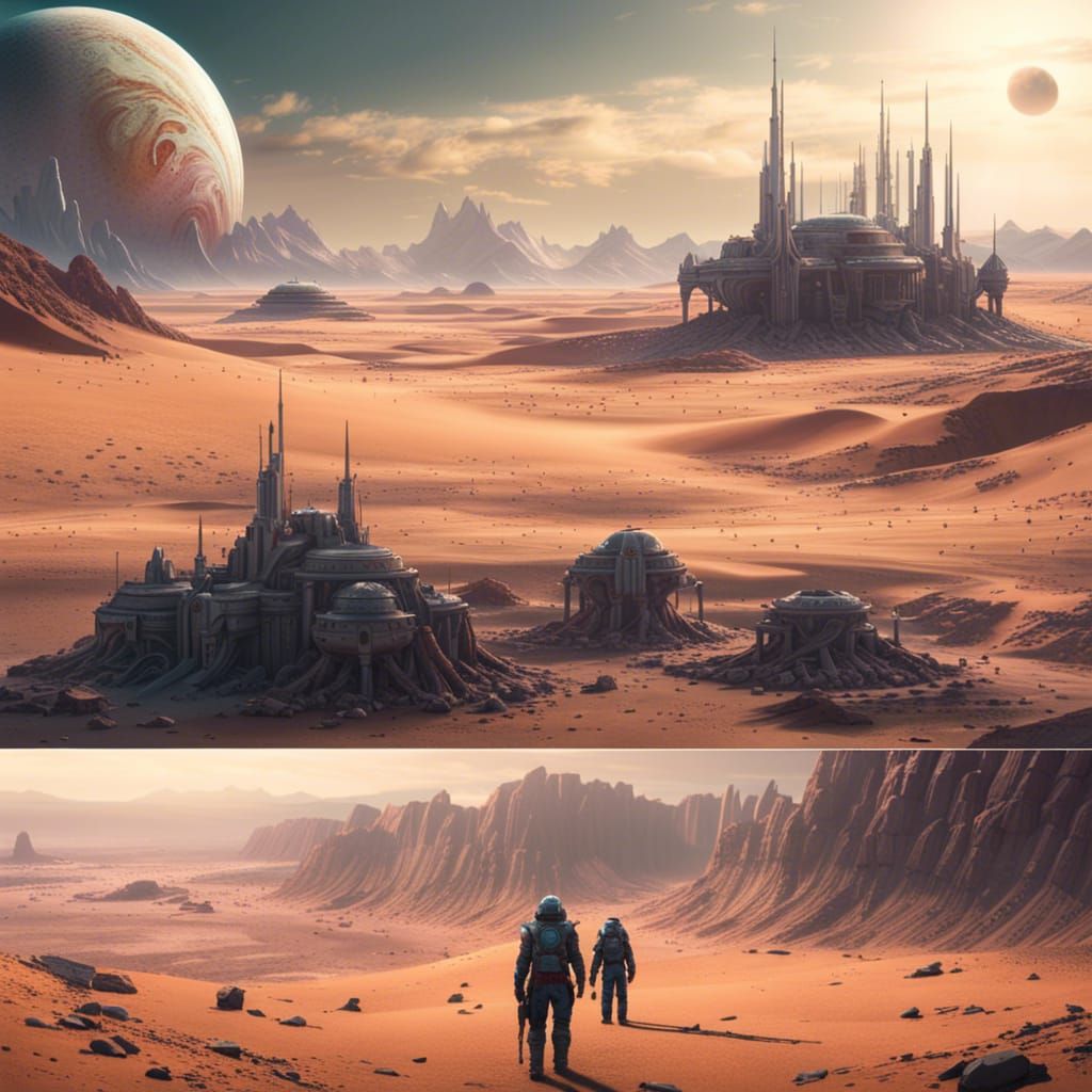 Abandoned Colonies on a Cold Desert Planet