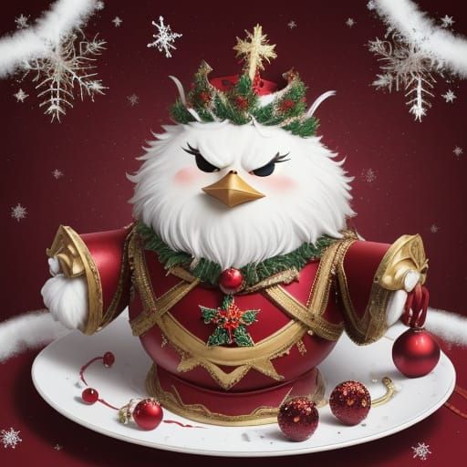 Festive Cardinal as Nutcracker King