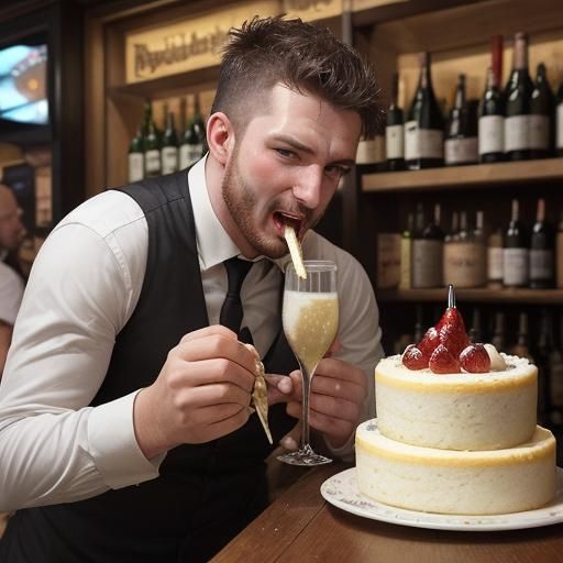 Man 'eats cake and drinks prosecco' during pub raid