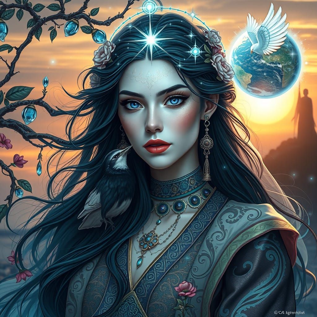 Enchantress of Forgotten Lore, Dressed in Whispers of Myth