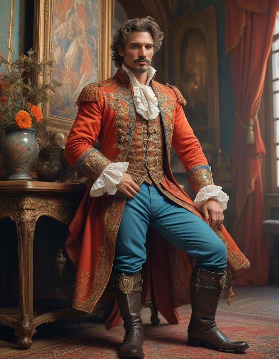 A Handsome Italian Merchant in Ornate Splendor