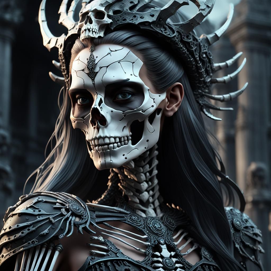 Goddess Hel: Queen of Helheim in Dark Fantasy Style