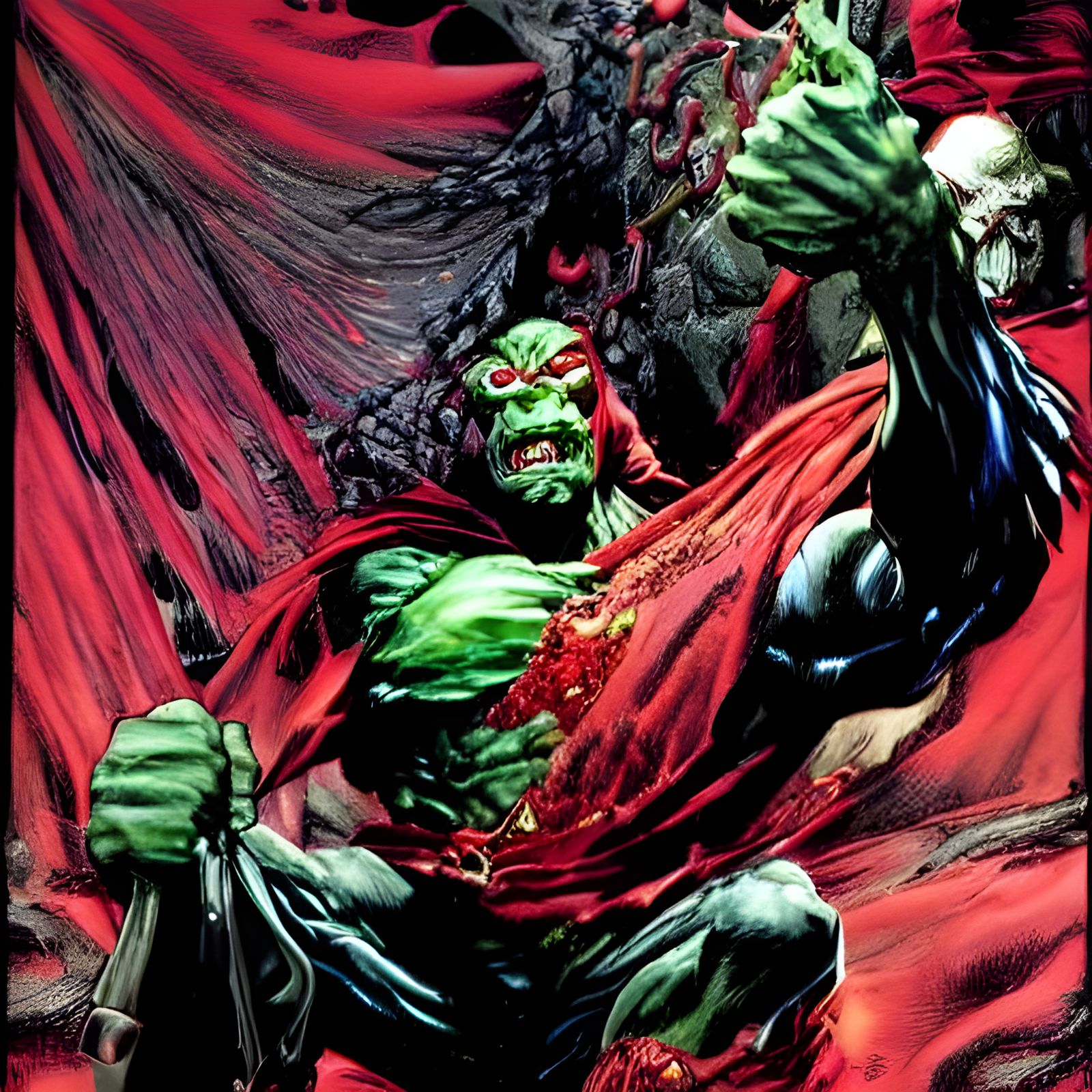 Spawn Illustration in Bernie Wrightson Style