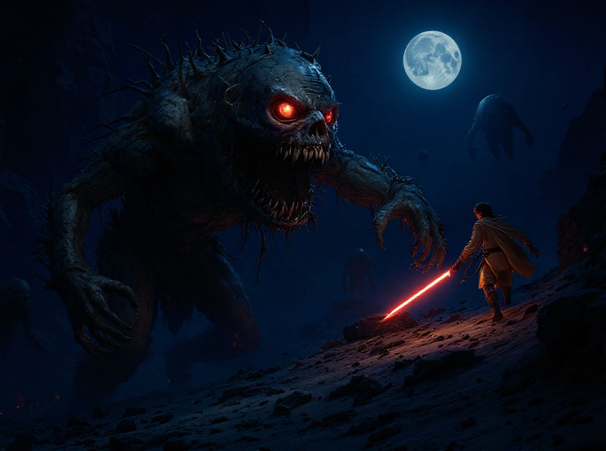 Luke Skywalker vs Zombie Jawas on Tatooine