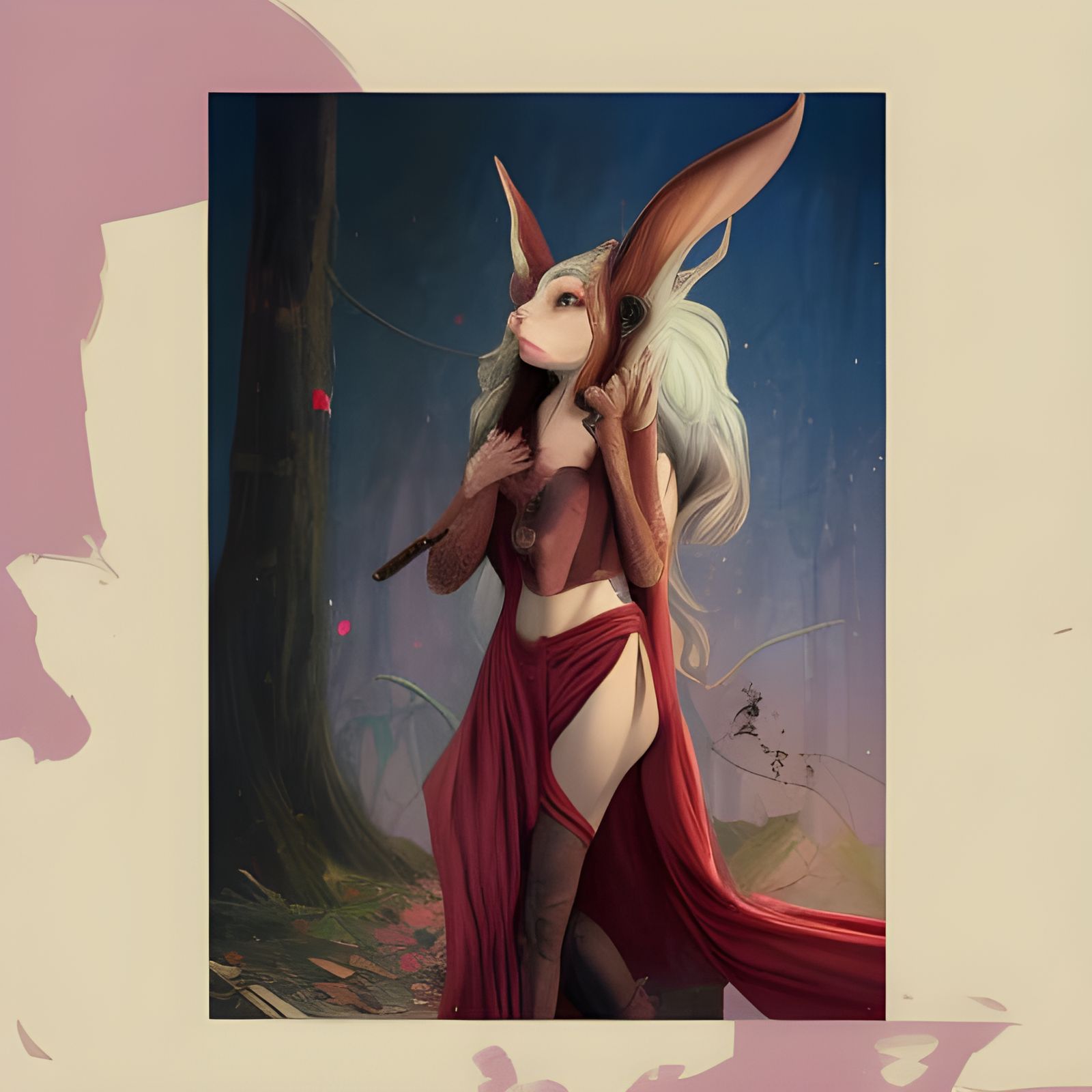 Squirrel Sorceress in Forest: Oil Painting Style