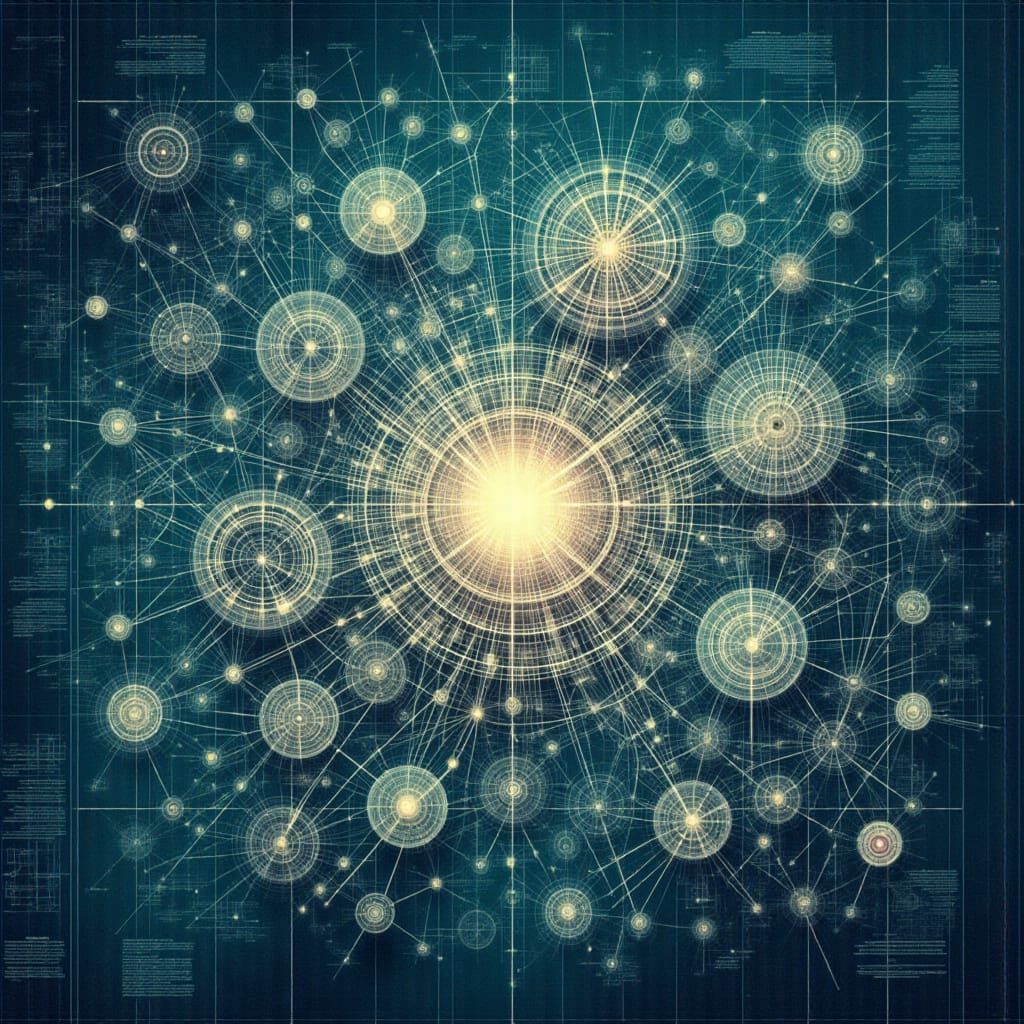 Ethereal Knowledge Network in Surreal Digital Art Style