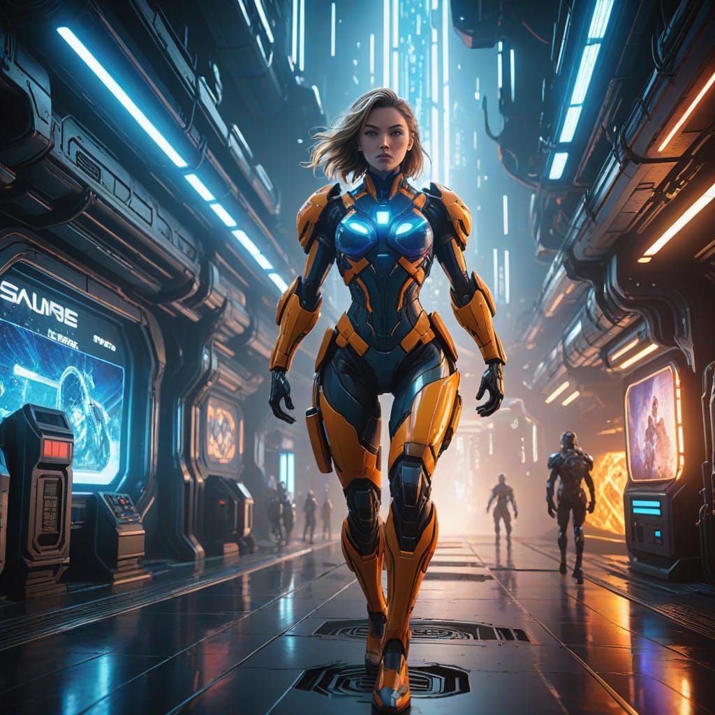 Heroic Figure Soars Through Vibrant Atmosphere in Cinematic ...