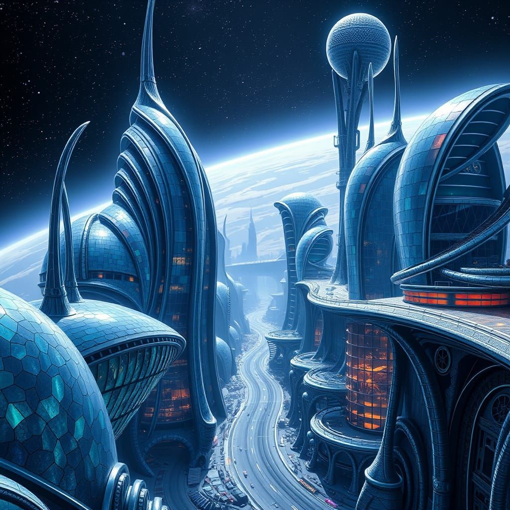 Galactic Metropolis in Iridescent Hues