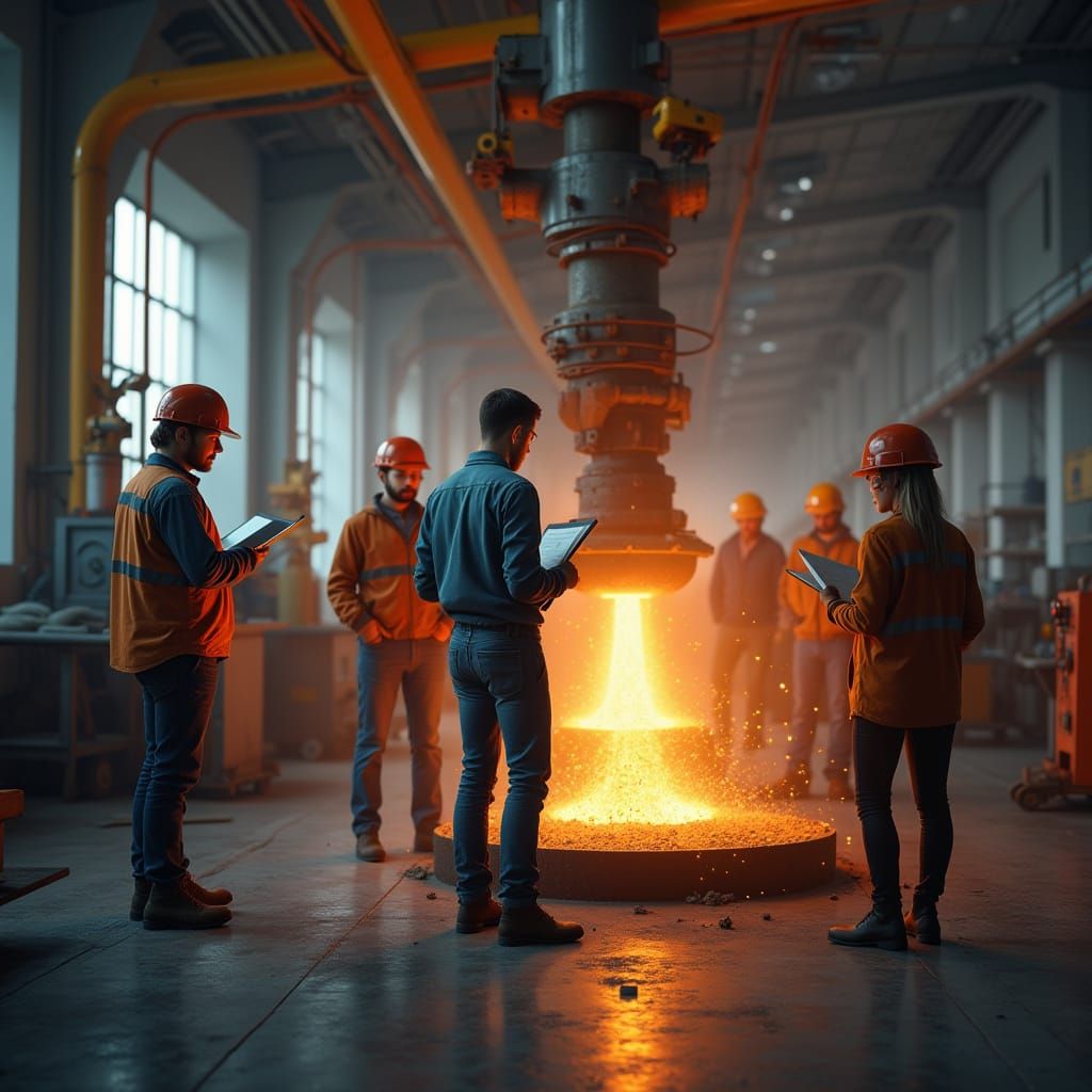 Metalworkers Collaborate in a Dynamic Industrial Setting