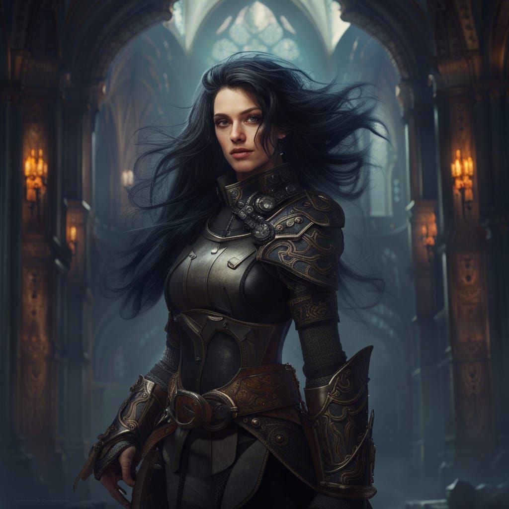 Medieval Fantasy Henchman in Black Leather Armor