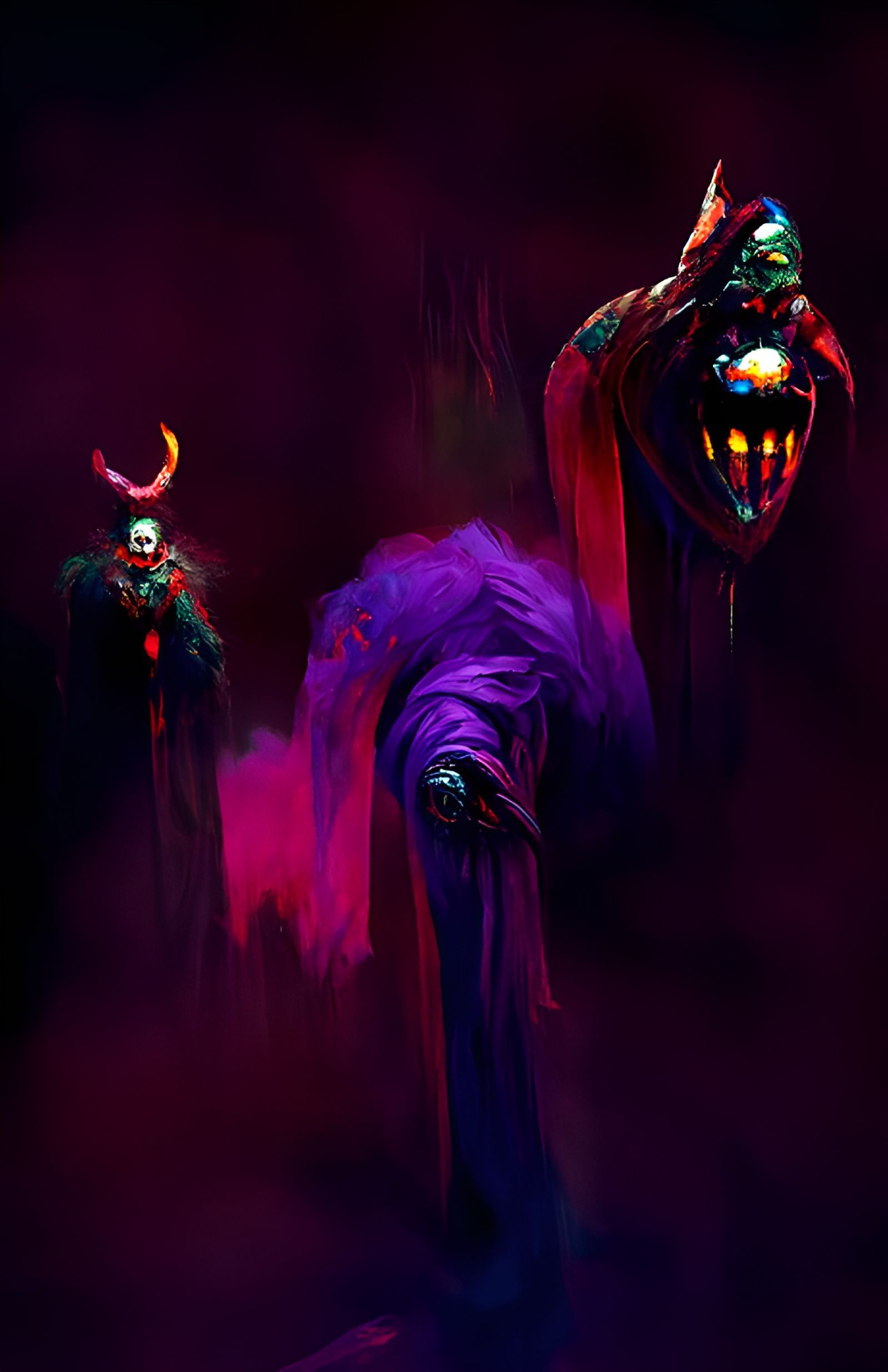 Sinister Clown Laughing: Demonic Fantasy Art
