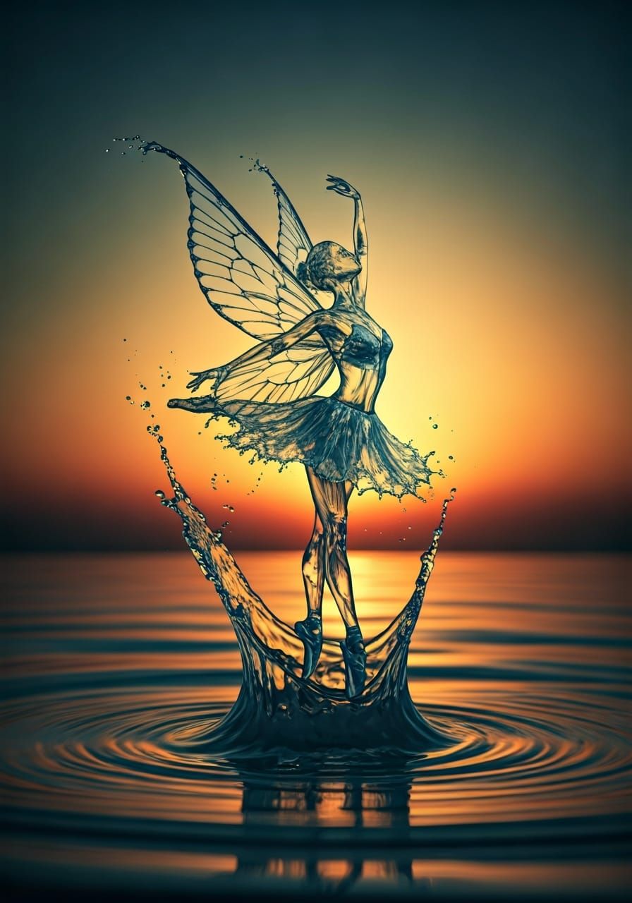Water Fairy Ballerina in 3D Rendering
