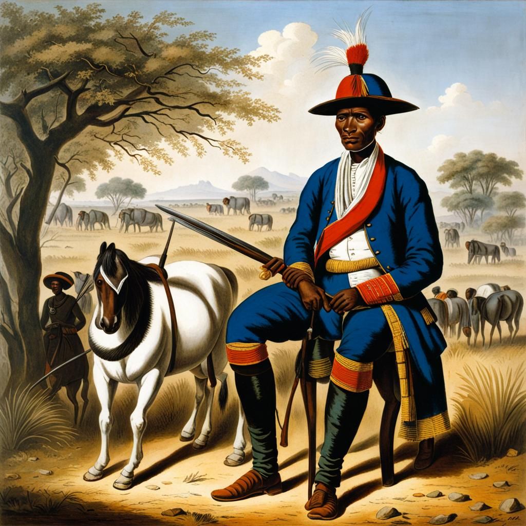 Motswana Man in Traditional Dress, Circa 1825
