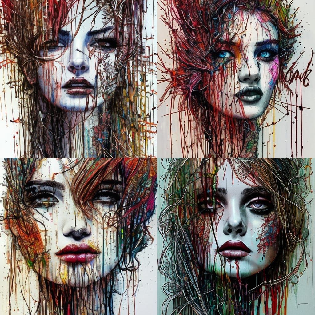 Expressive Ink Portrait in Griffiths' Style