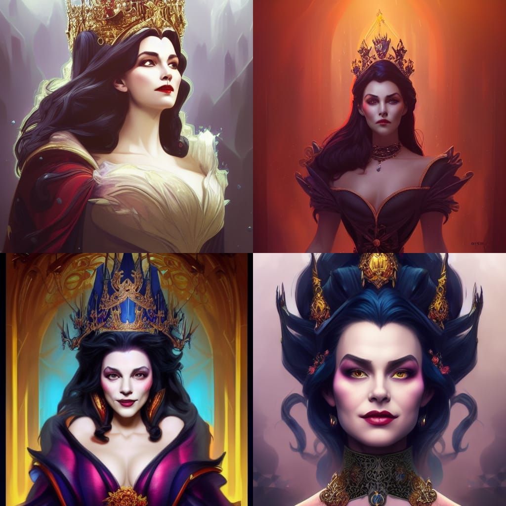 Evil Queen Coronation Portrait in Artgerm Style