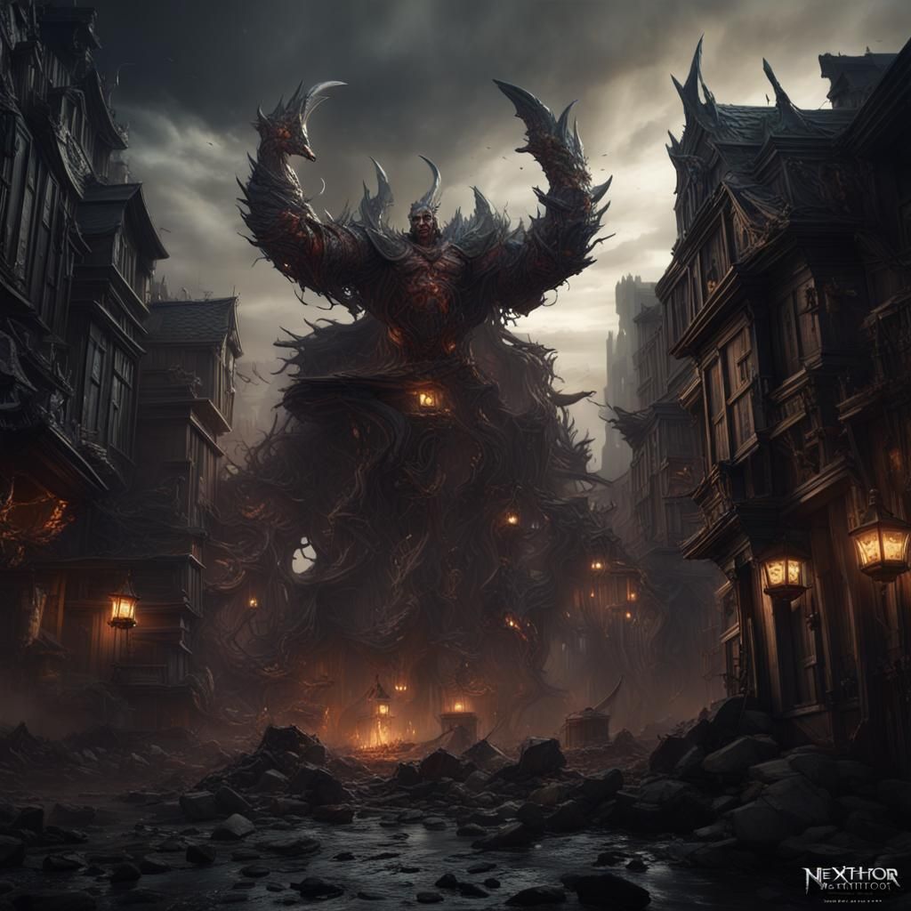 Nightmare Nexthor: Detailed Matte Painting in 8k