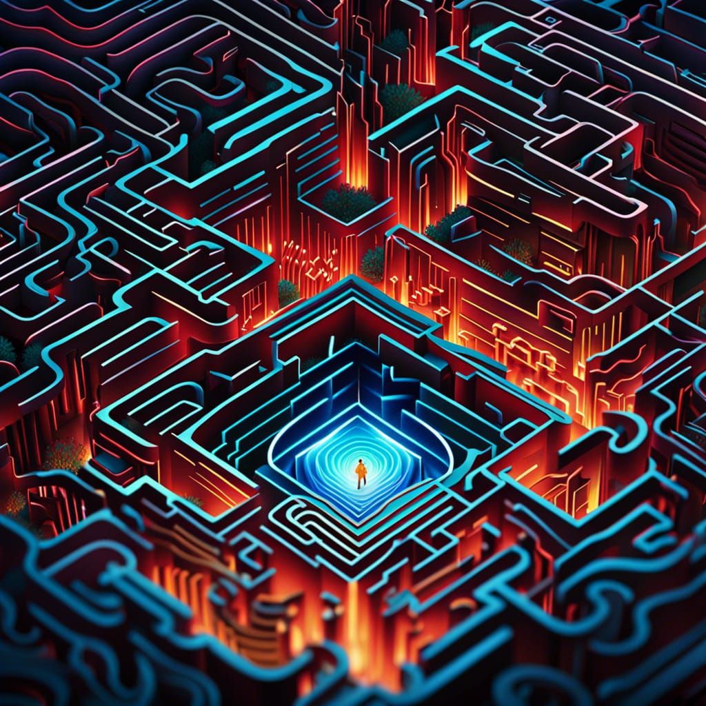 Intricate Fantasy Maze Concept Art in 16K