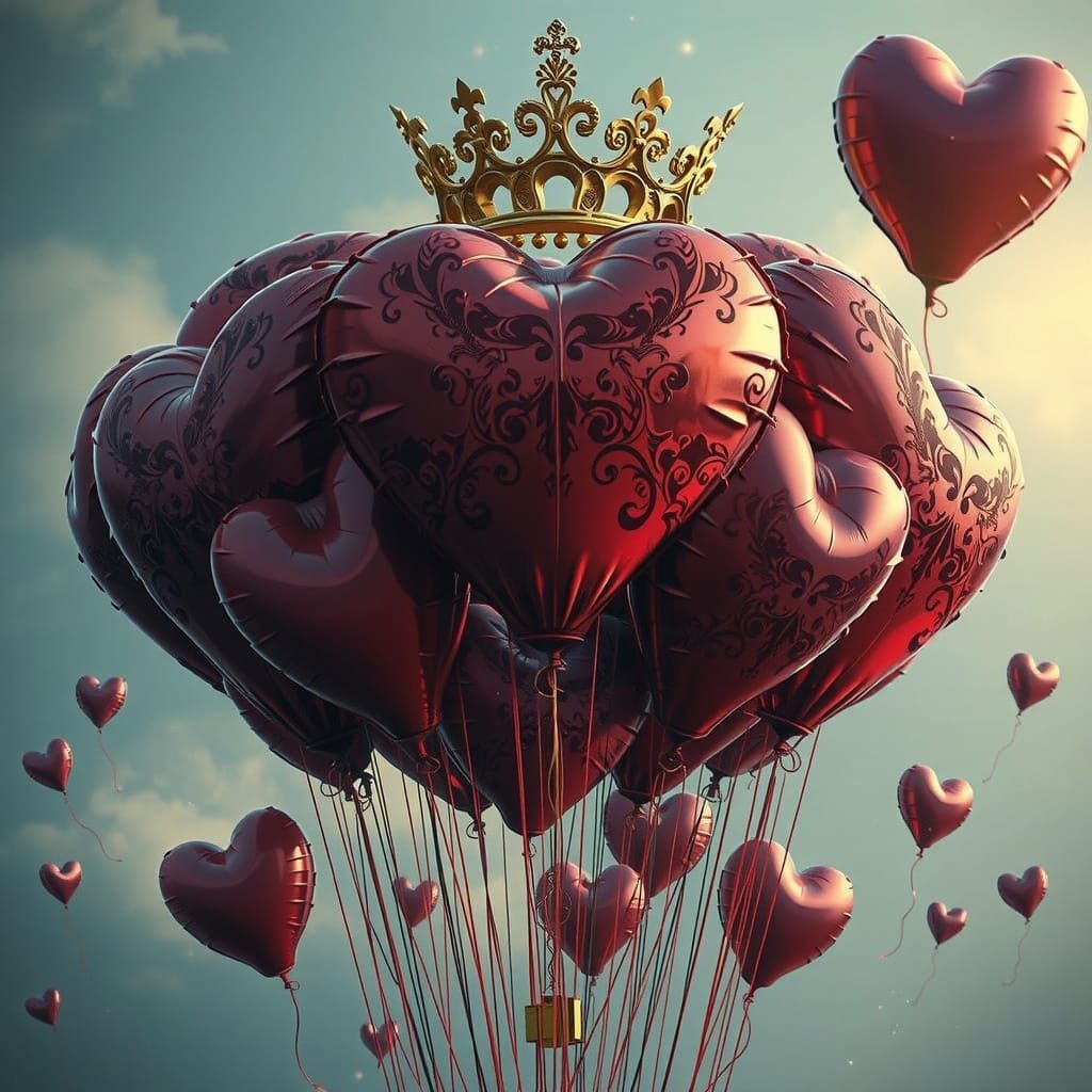 Queen of Heart Balloons: Digital Matte Painting