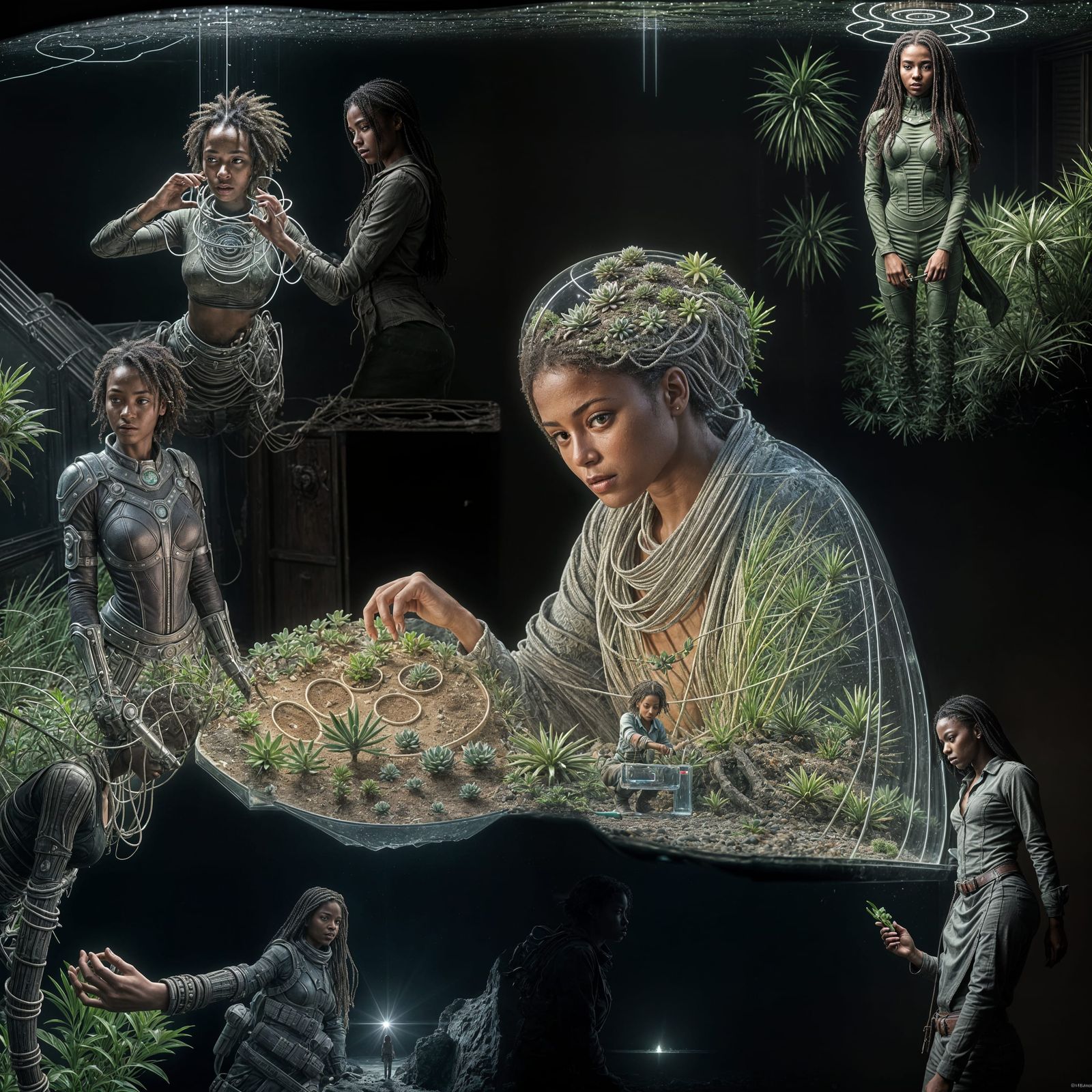 West African Botanist Tends Glowing Plant in Abandoned Biodo...