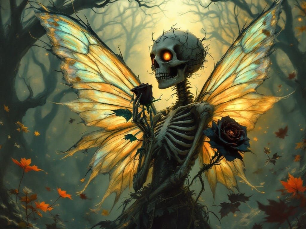 Ethereal Death Fairy in Golden Light