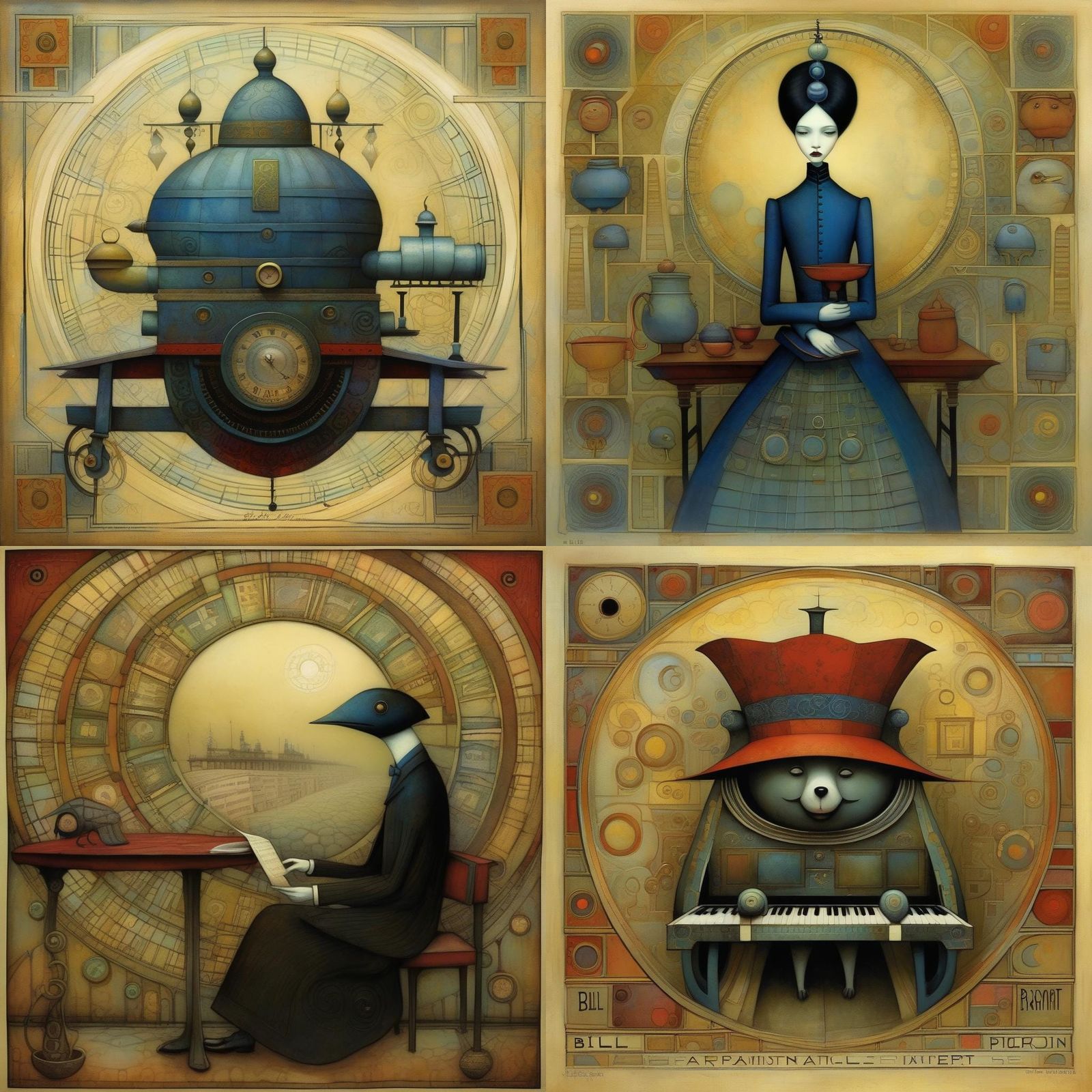 Abstract Expressionist Painting with Swirling Colors