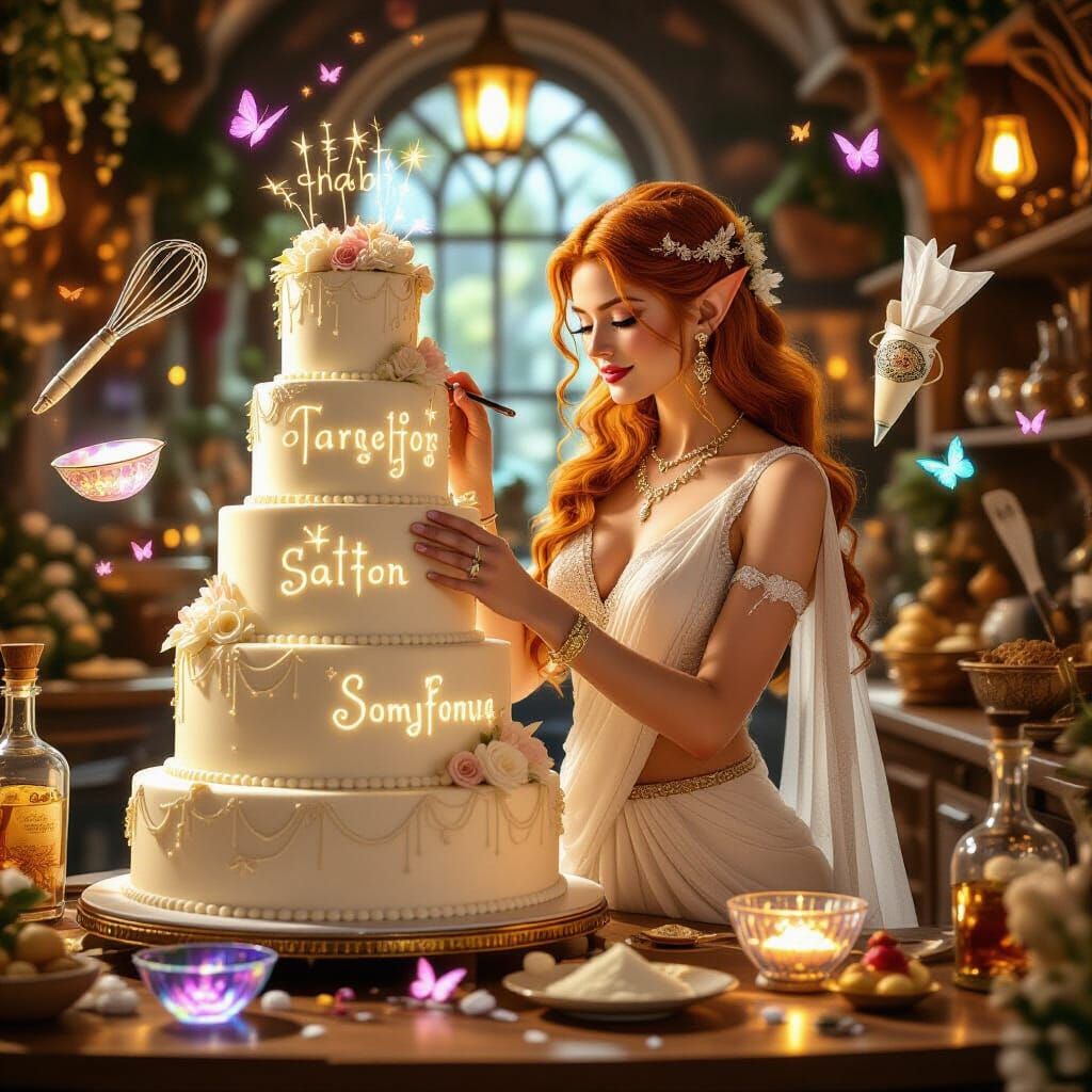 Magical Pastry Chef Decorates Enchanted Wedding Cake