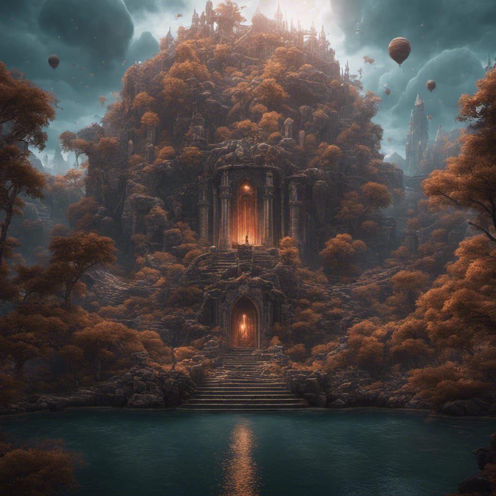 Fantastical Matte Painting with Deep Color, 8K Resolution