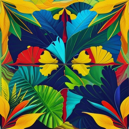 Emergence in Lush Environment: Neo-Impressionist Art Deco