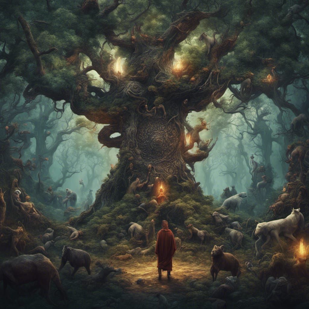 Shaman Transforms to Tree in Enchanted Forest