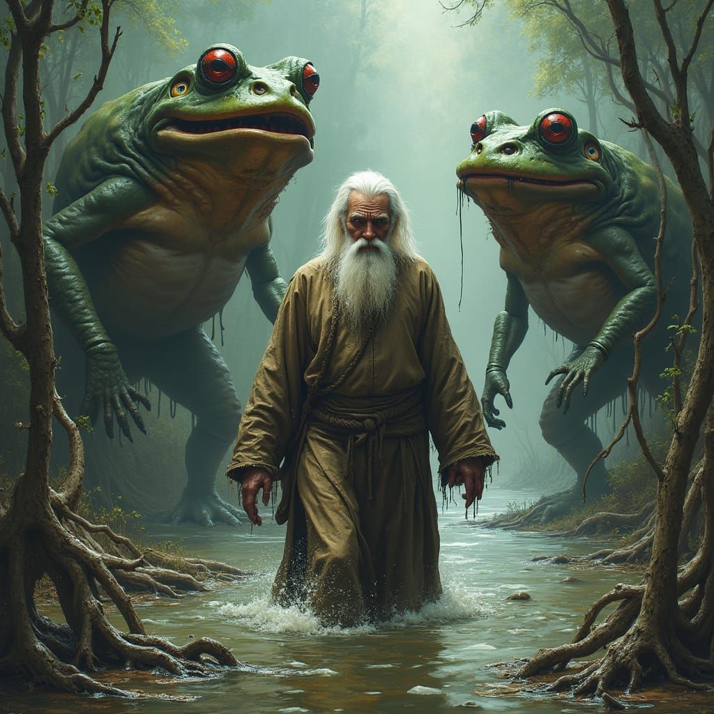 Eerie Marsh: Old Man Attacked by Mega Frogs