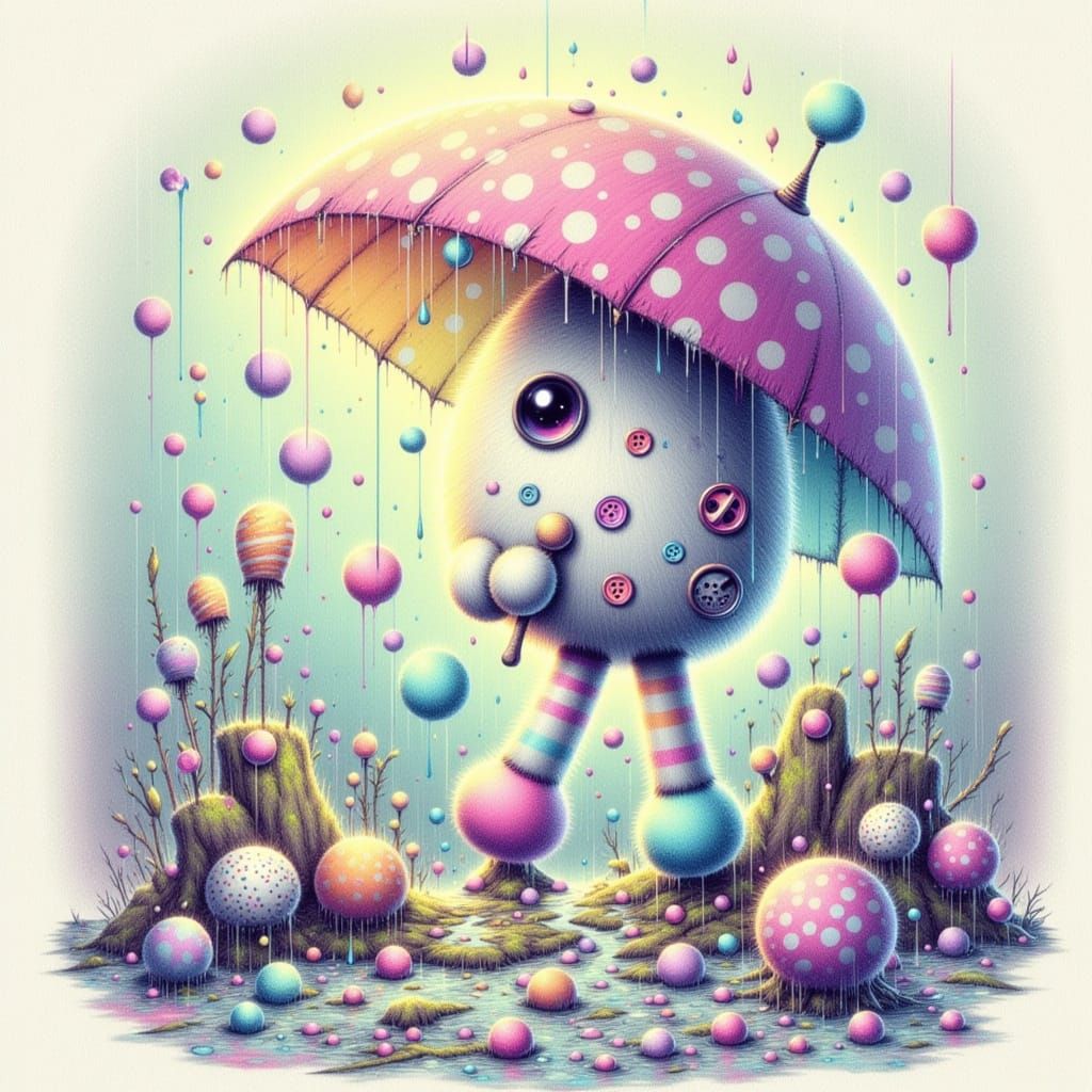 Dreamlike Watercolor Painting in Kidcore Aesthetic