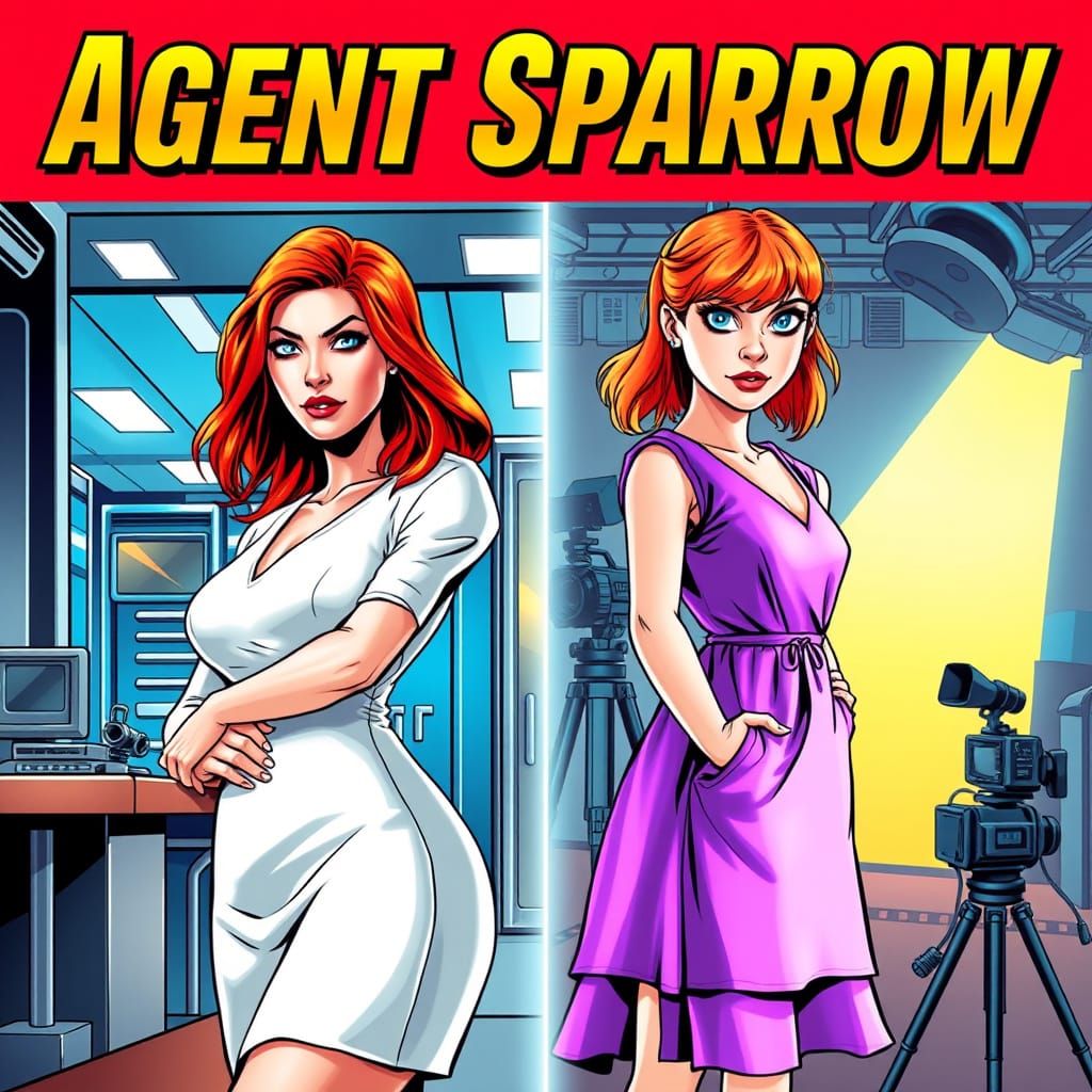 Epic Comic Book Cover Featuring Agent Sparrow