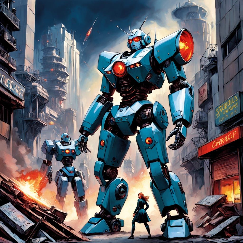 Giant Female Mecha Robots in Sci-Fi Horror on Sunset Bouleva...