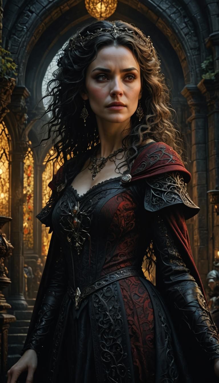 Gothic Mother Gothel: Detailed Digital Portrait