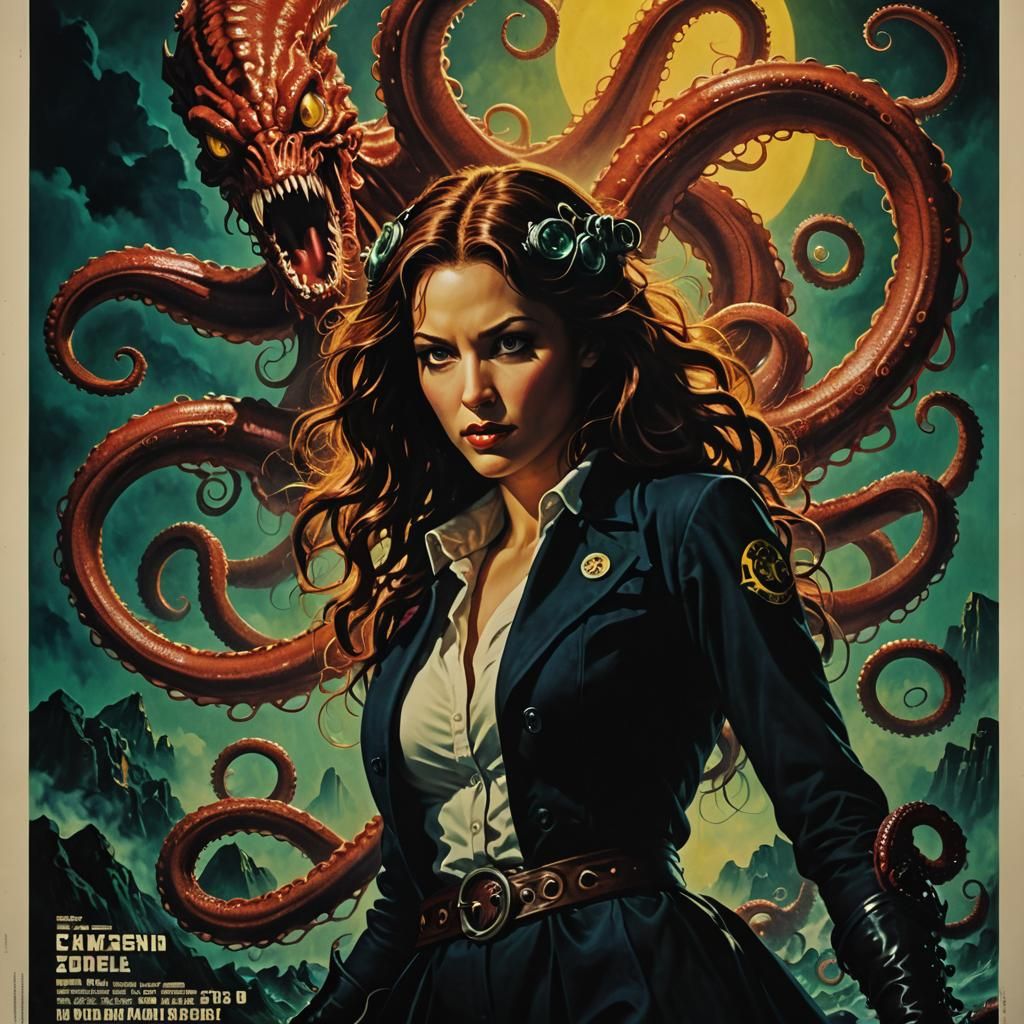 Cinematic Tentacle Demon Movie Poster