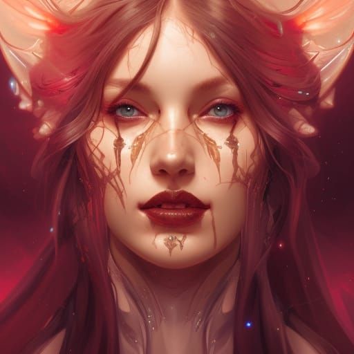 Detailed Devil Space Fairy Portrait in Digital Art Style