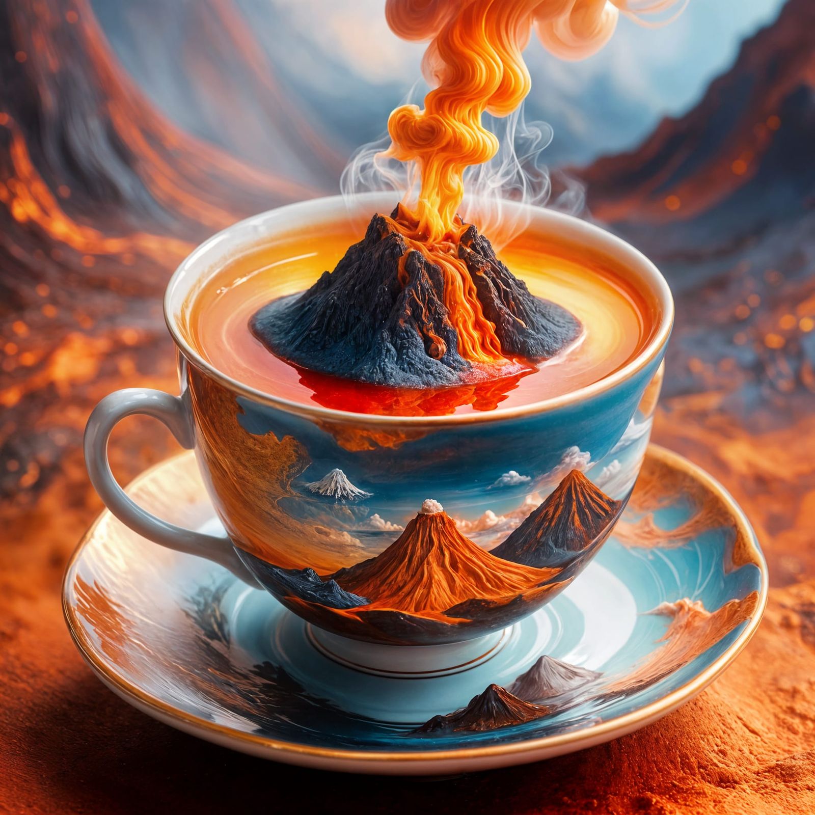 Volcanic Eruption in a Teacup