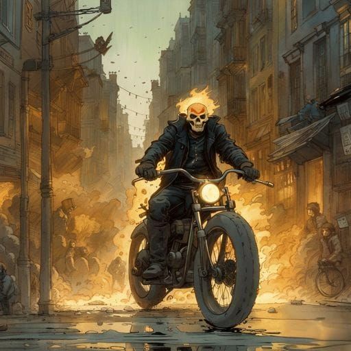 Ghost Rider Ablaze in Hellfire