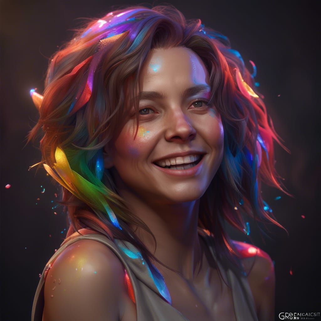 Radiant Portrait of Joy in Dynamic Lighting