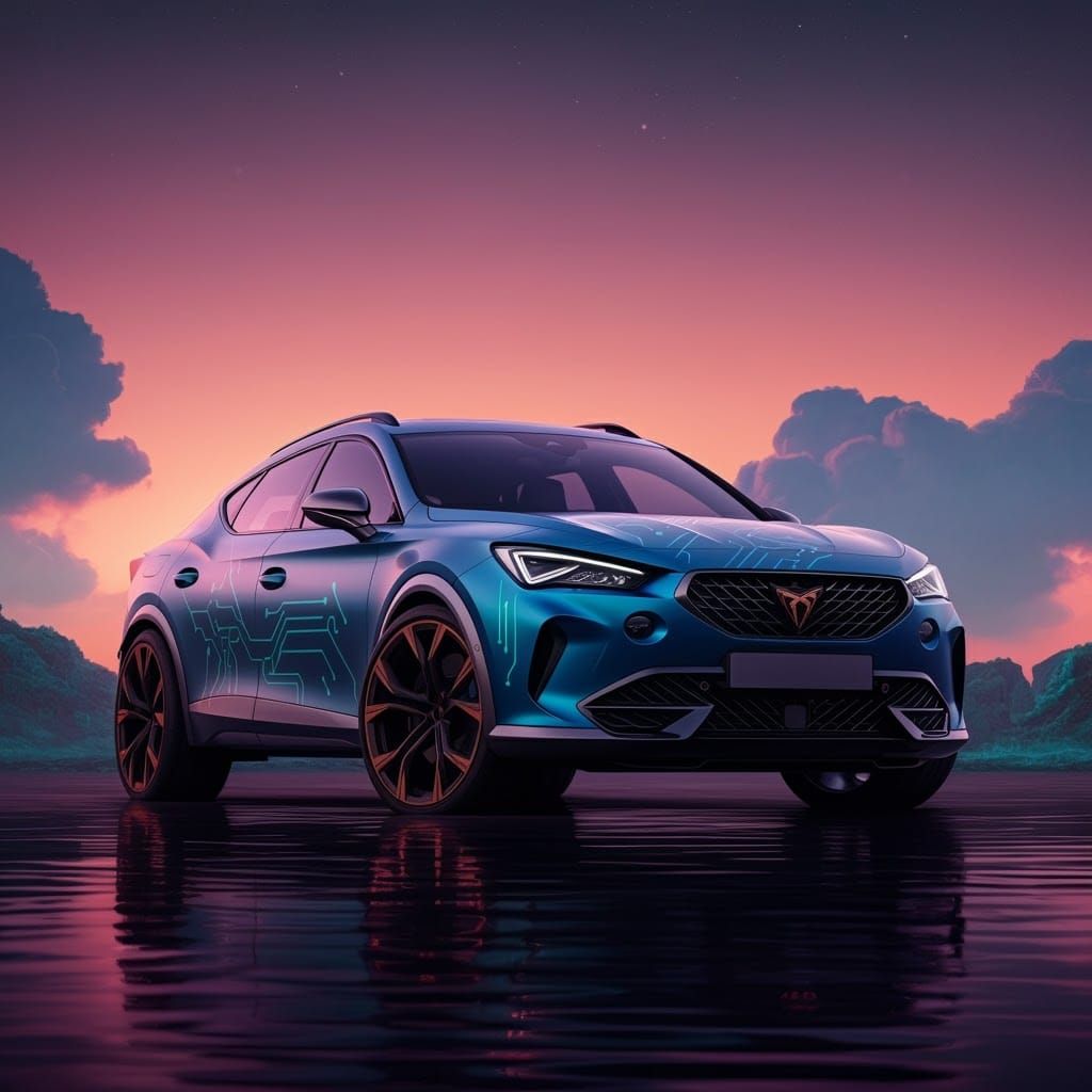 Futuristic Cupra Formentor in Mystical Landscape